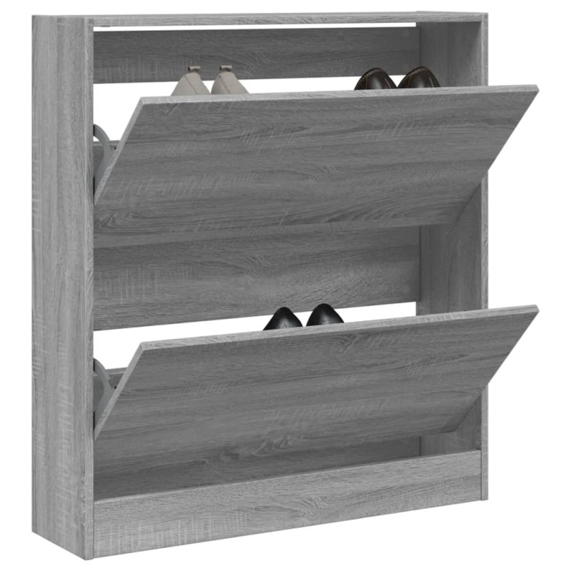 vidaXL Παπουτσοθήκη Γκρι Sonoma 80x21x87,5 εκ. από Επεξεργ. Ξύλο