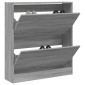 vidaXL Παπουτσοθήκη Γκρι Sonoma 80x21x87,5 εκ. από Επεξεργ. Ξύλο
