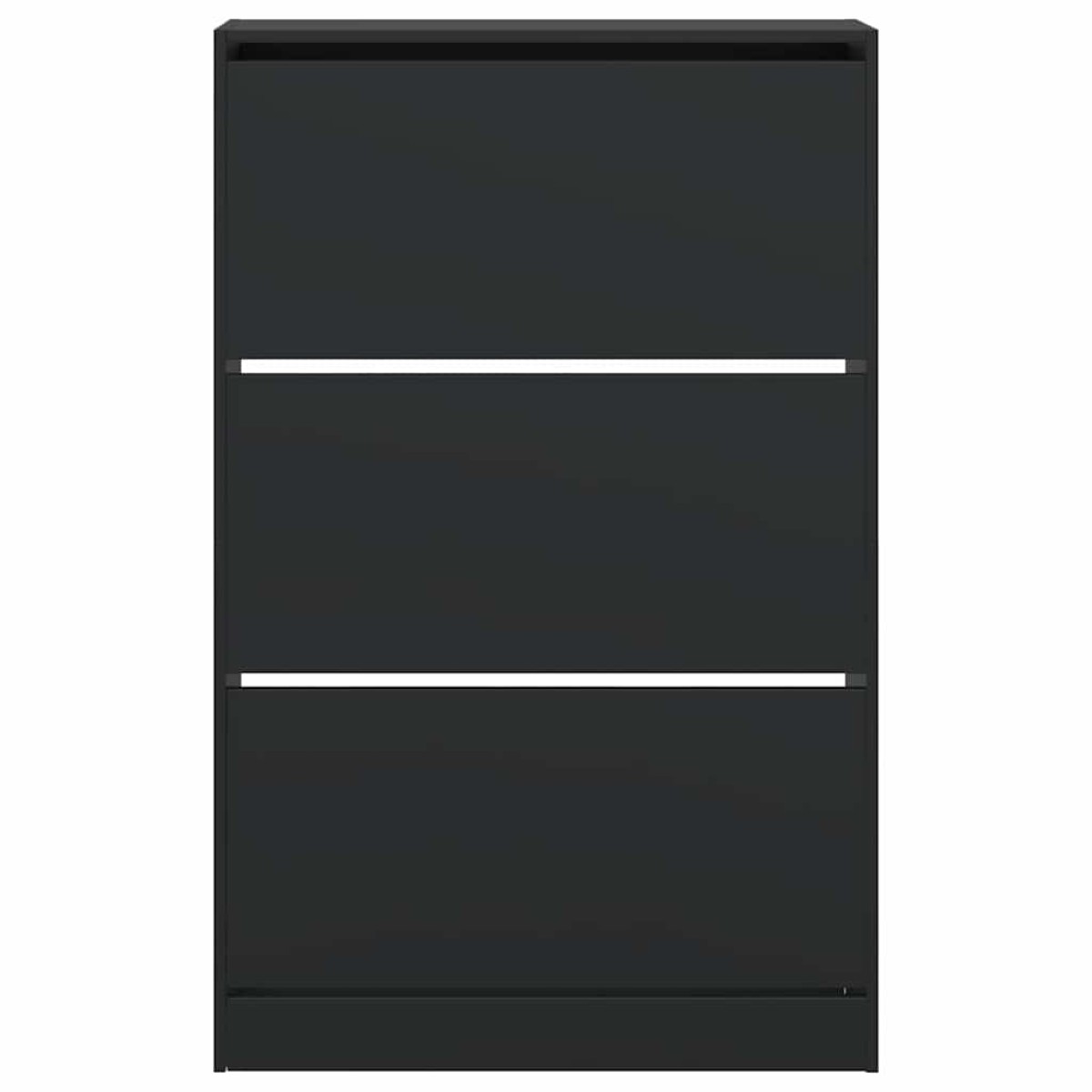 vidaXL Παπουτσοθήκη Μαύρη 80x21x125,5 εκ. από Επεξεργασμένο Ξύλο