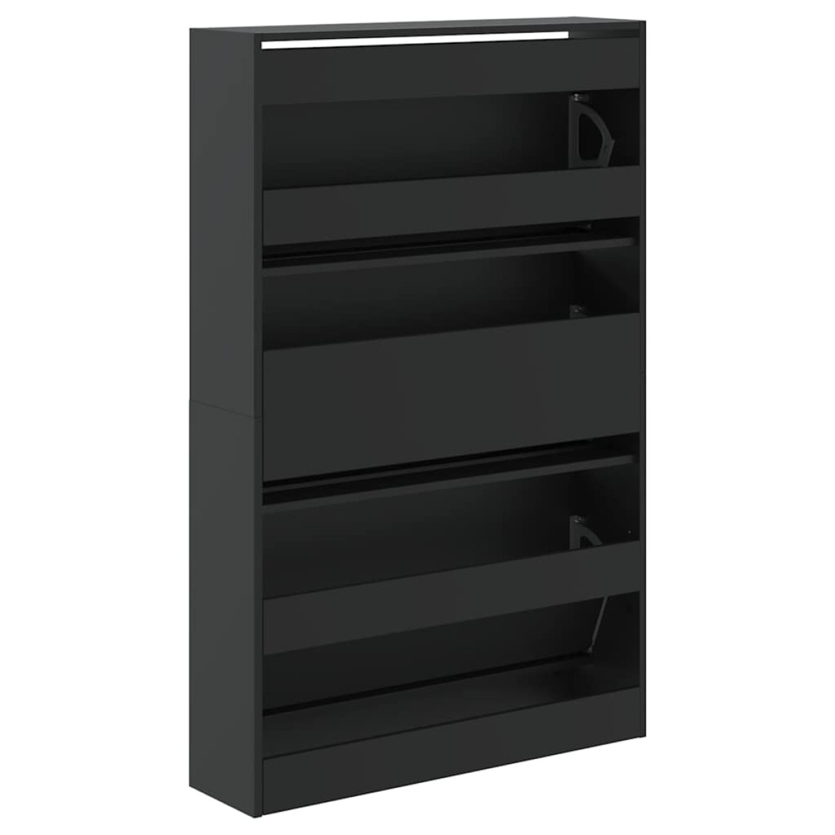 vidaXL Παπουτσοθήκη Μαύρη 80x21x125,5 εκ. από Επεξεργασμένο Ξύλο