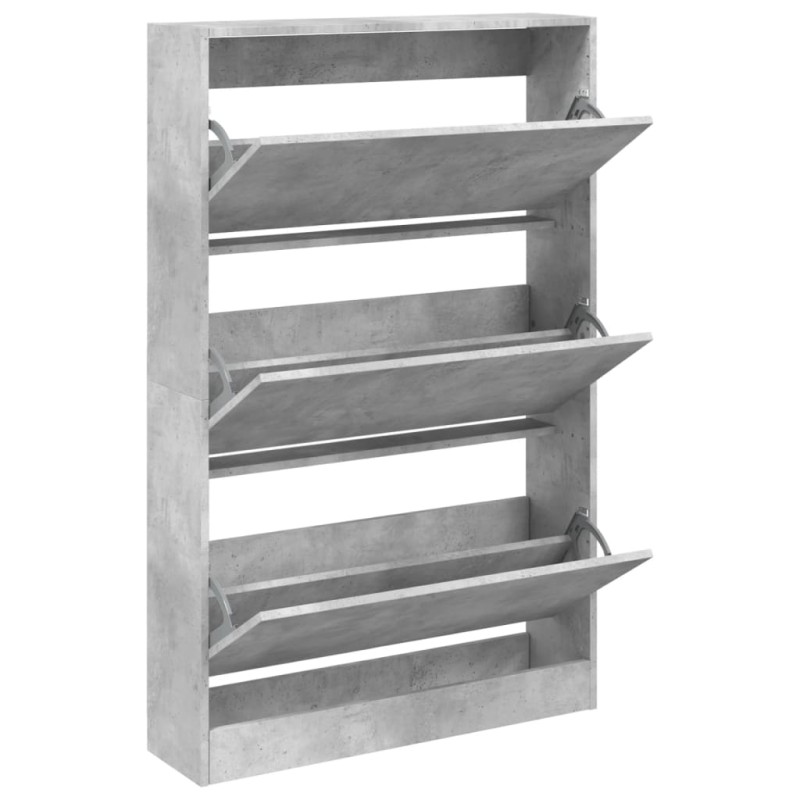 vidaXL Παπουτσοθήκη Γκρι Σκυροδέματος80x21x125,5εκ. Επεξεργασμένο Ξύλο