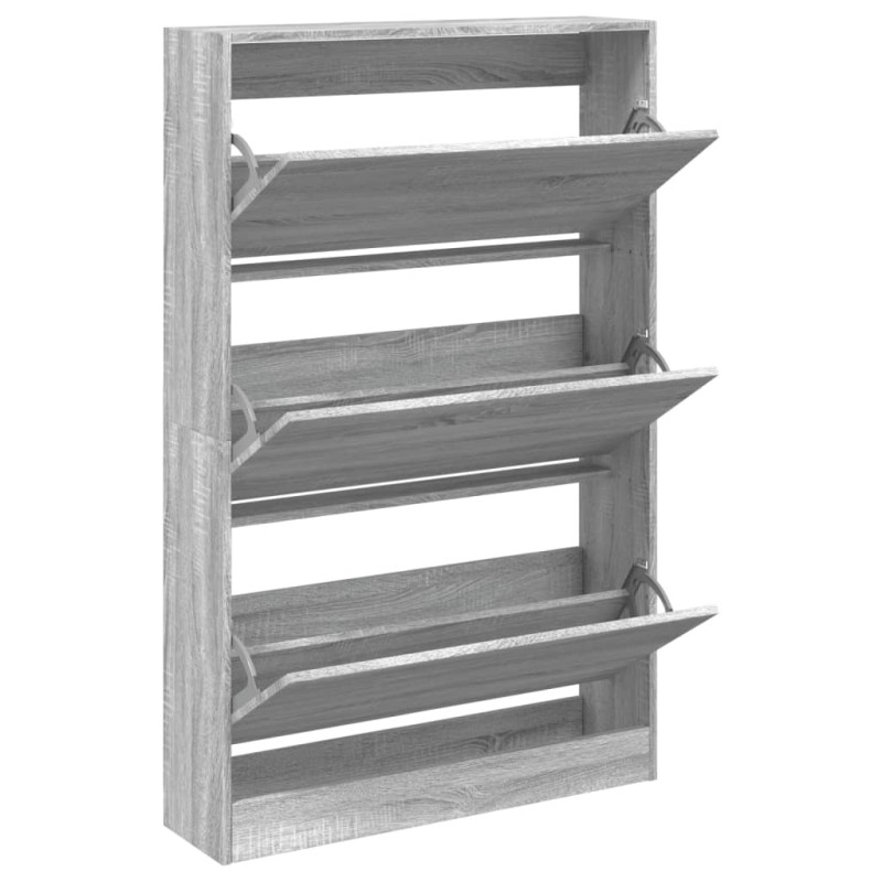 vidaXL Παπουτσοθήκη Γκρι Sonoma 80x21x125,5 εκ. από Επεξεργ. Ξύλο