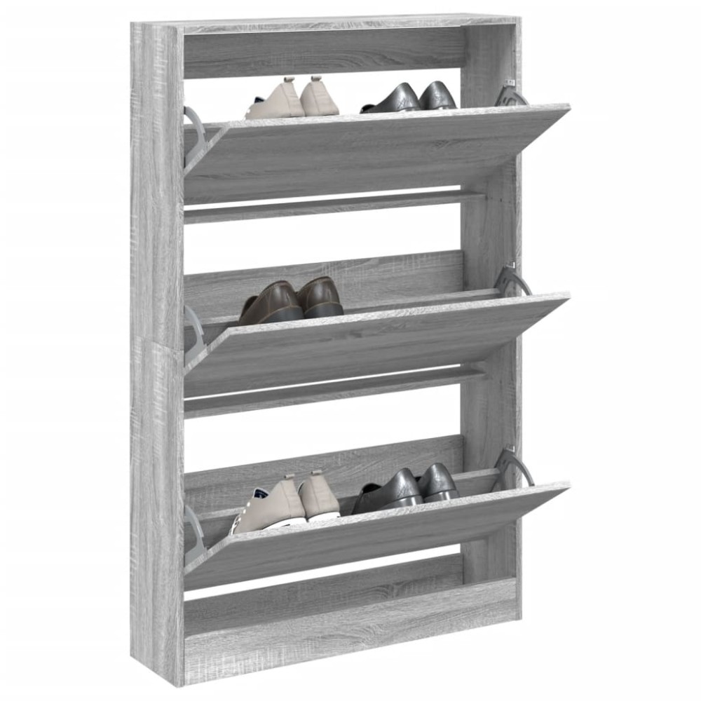 vidaXL Παπουτσοθήκη Γκρι Sonoma 80x21x125,5 εκ. από Επεξεργ. Ξύλο