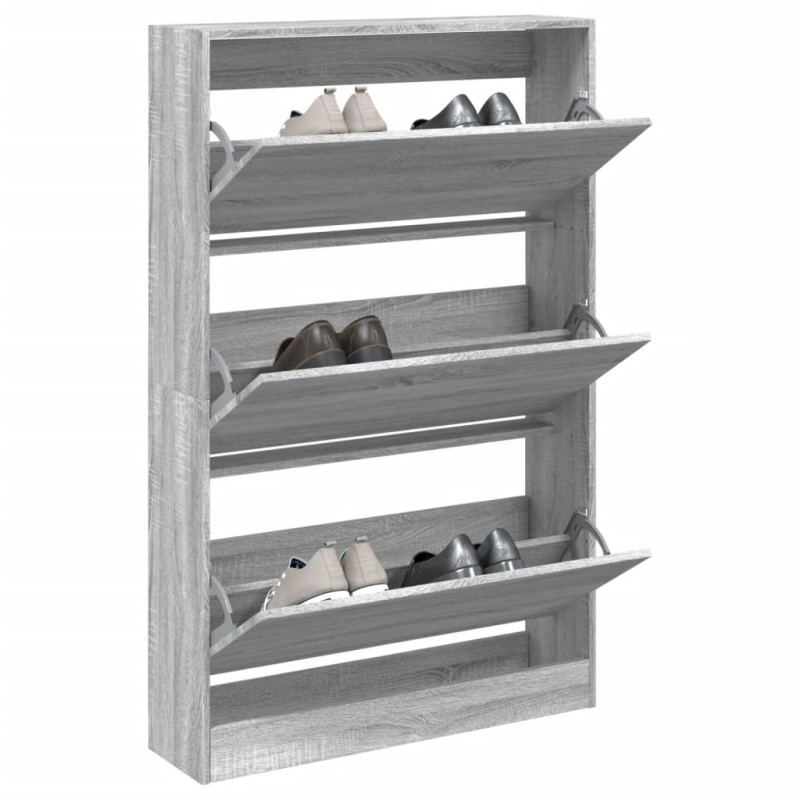 vidaXL Παπουτσοθήκη Γκρι Sonoma 80x21x125,5 εκ. από Επεξεργ. Ξύλο