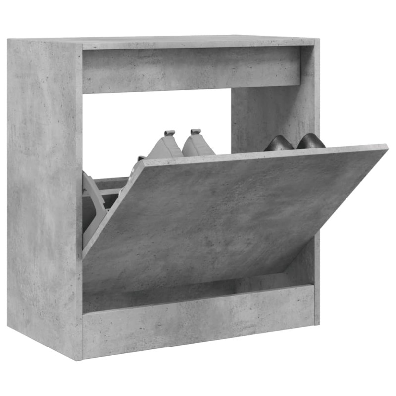vidaXL Παπουτσοθήκη Γκρι Σκυροδέματος 60x34x63,5εκ. Επεξεργασμένο Ξύλο