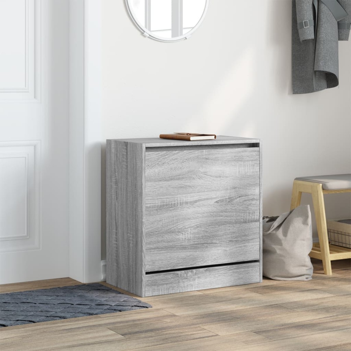 vidaXL Παπουτσοθήκη Γκρι Sonoma 60x34x63,5 εκ. από Επεξεργ. Ξύλο