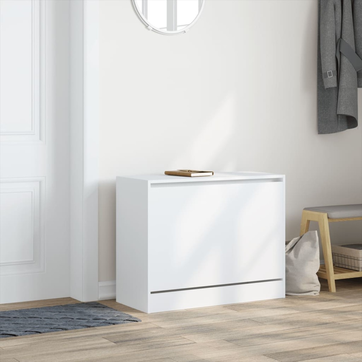 vidaXL Παπουτσοθήκη Λευκή 80x34x63 εκ. από Επεξεργασμένο Ξύλο