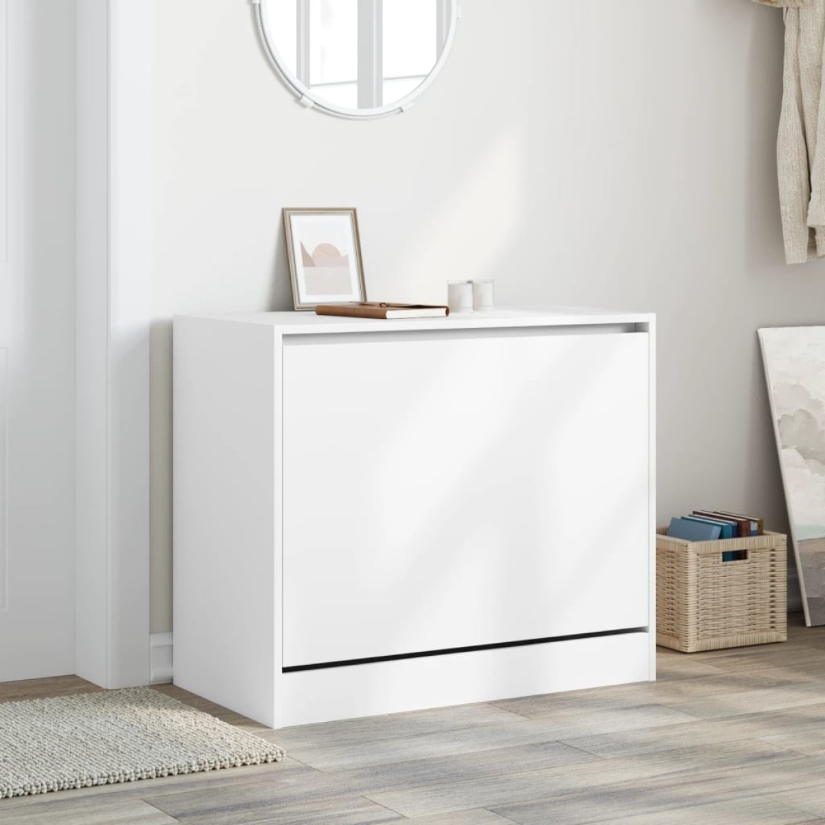 vidaXL Παπουτσοθήκη Λευκή 80x42x69 εκ. από Επεξεργασμένο Ξύλο