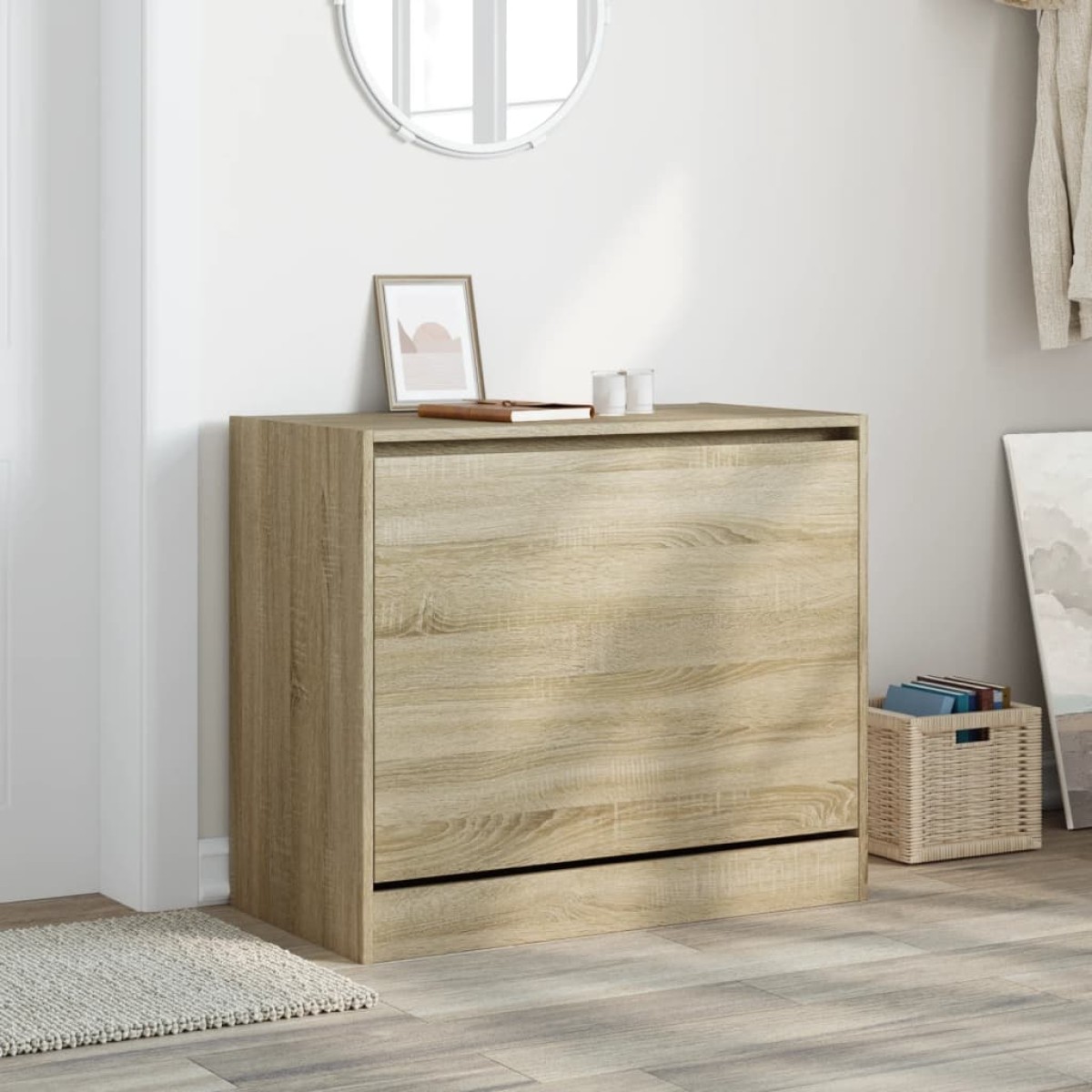 vidaXL Παπουτσοθήκη Sonoma Δρυς 80x42x69 εκ. από Επεξεργασμένο Ξύλο