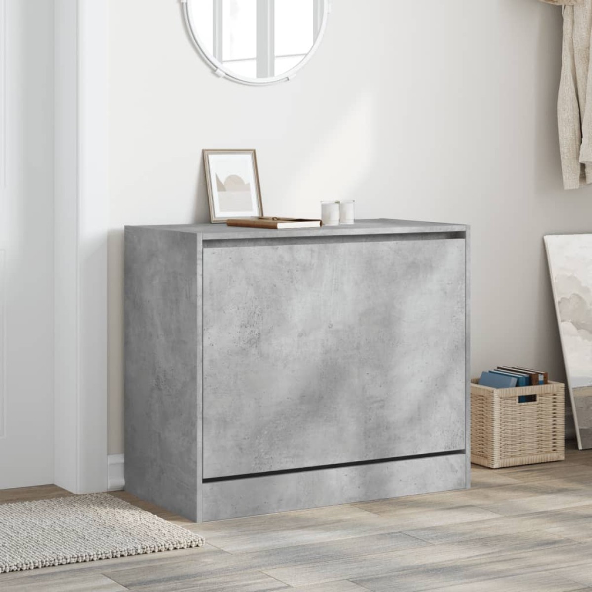 vidaXL Παπουτσοθήκη Γκρι Σκυροδέματος 80x42x69 εκ. Επεξεργασμένο Ξύλο
