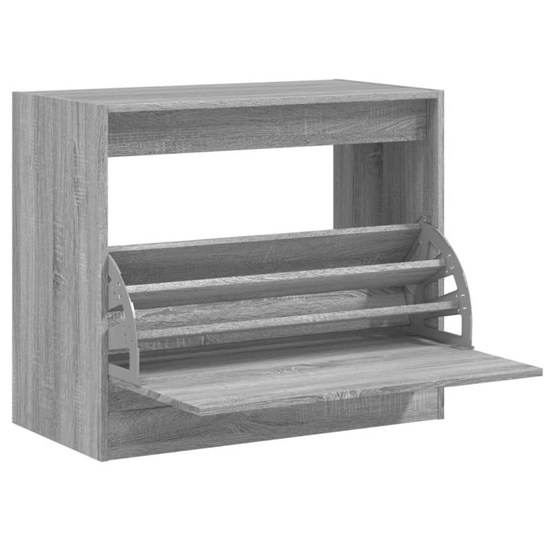 vidaXL Παπουτσοθήκη Γκρι Sonoma 80x42x69 εκ. από Επεξεργ. Ξύλο