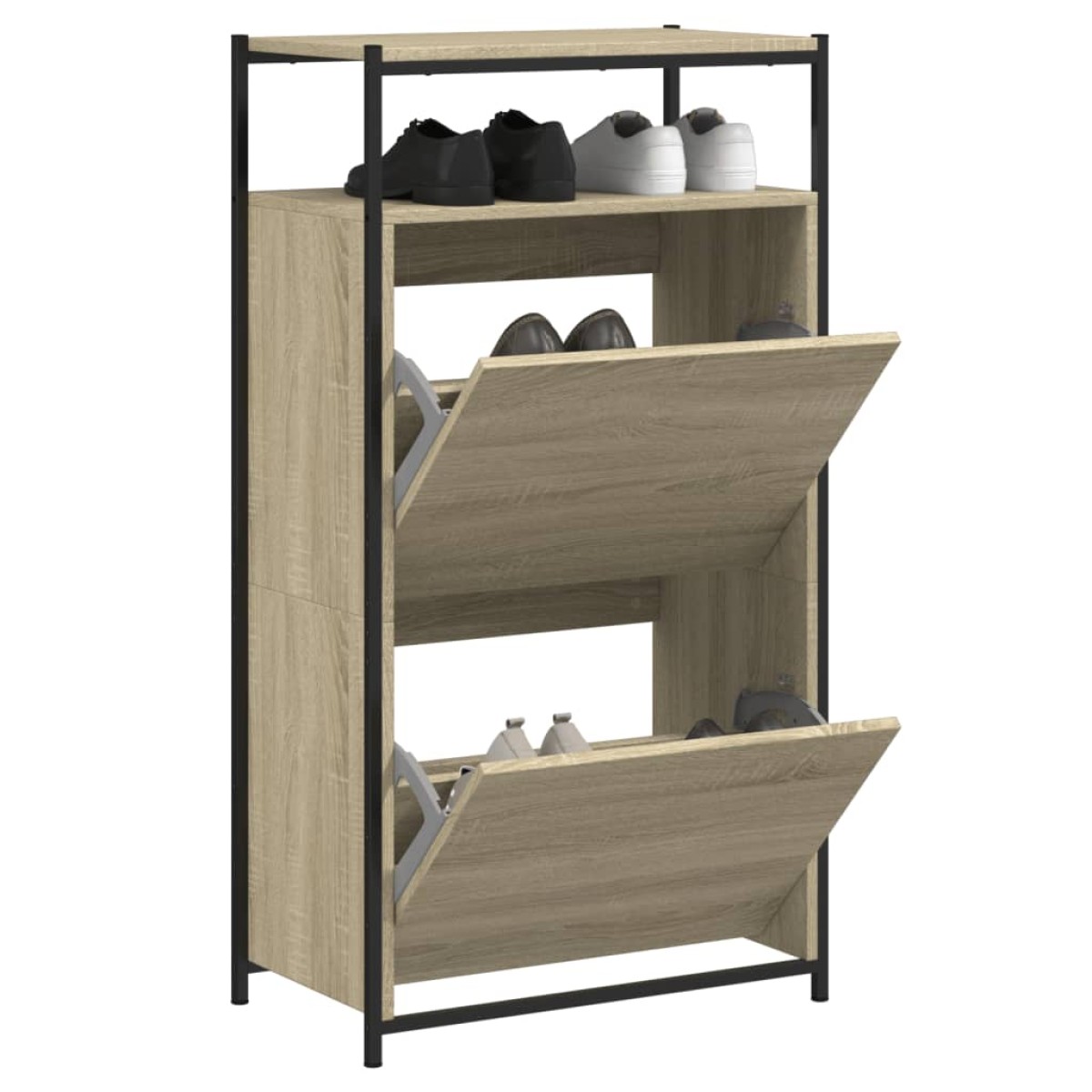 vidaXL Παπουτσοθήκη Sonoma Δρυς 60x34x112 εκ. από Επεξεργασμένο Ξύλο