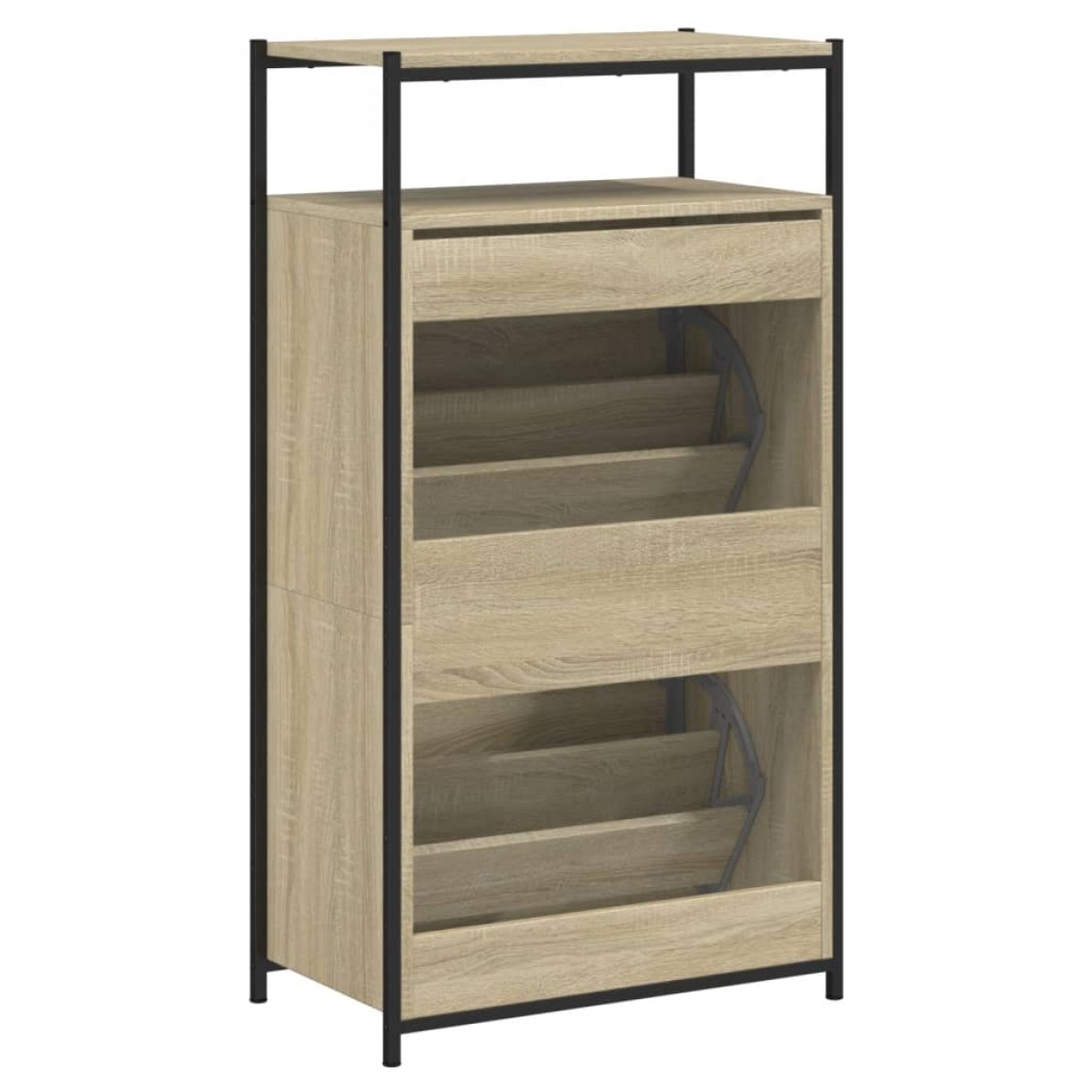vidaXL Παπουτσοθήκη Sonoma Δρυς 60x34x112 εκ. από Επεξεργασμένο Ξύλο