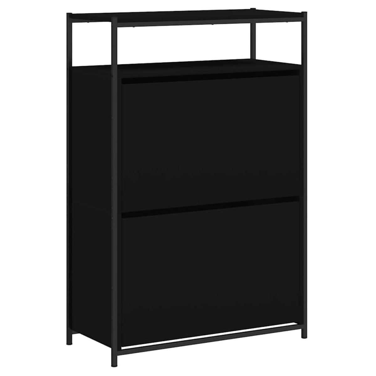 vidaXL Παπουτσοθήκη Μαύρη 75x34x112 εκ. από Επεξεργασμένο Ξύλο