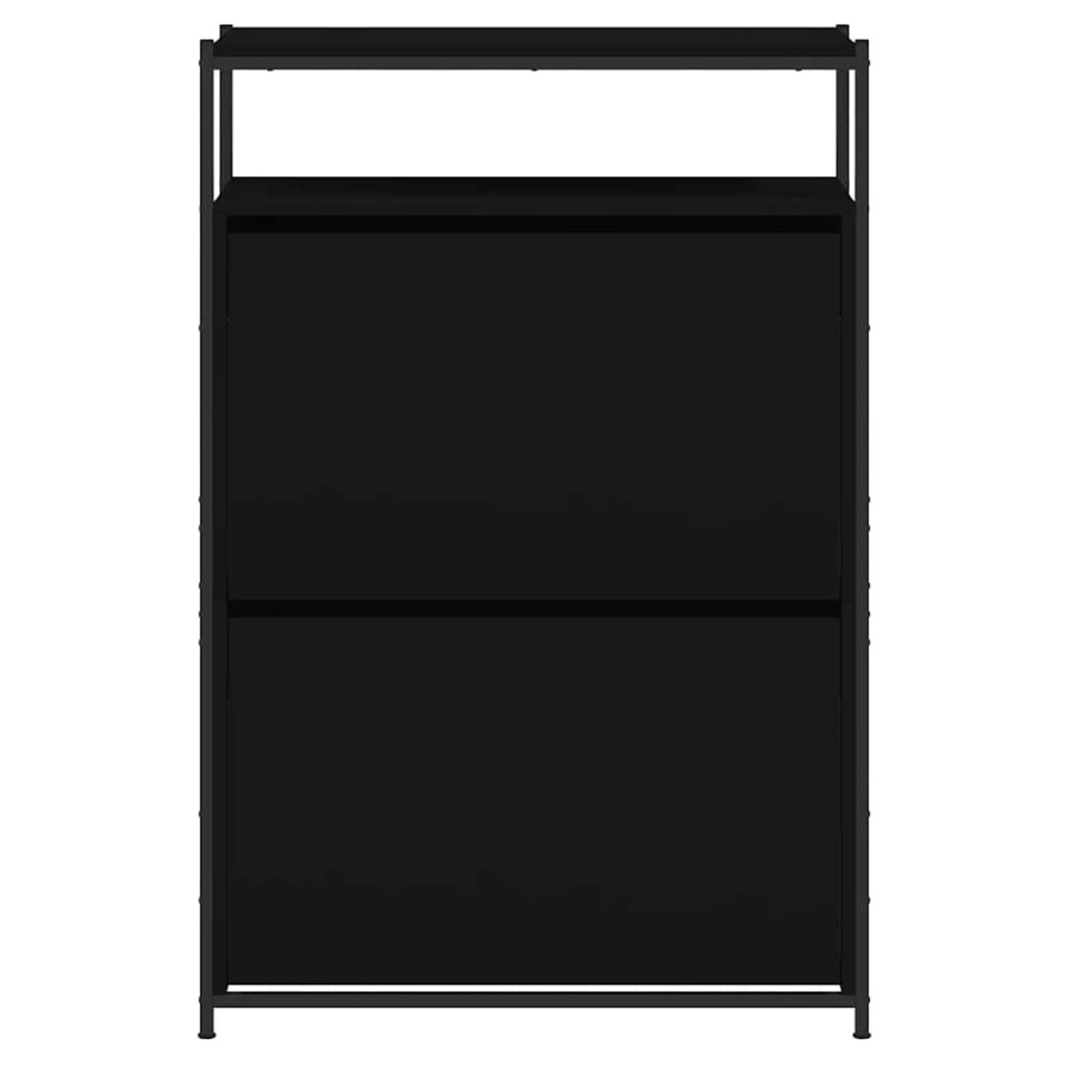 vidaXL Παπουτσοθήκη Μαύρη 75x34x112 εκ. από Επεξεργασμένο Ξύλο