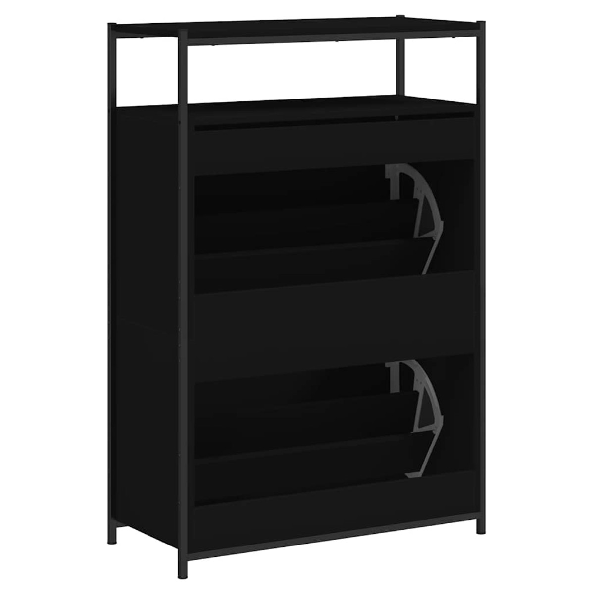 vidaXL Παπουτσοθήκη Μαύρη 75x34x112 εκ. από Επεξεργασμένο Ξύλο