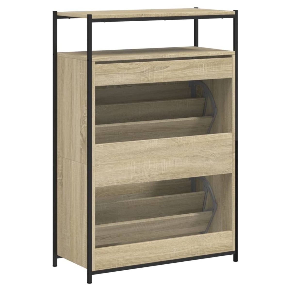 vidaXL Παπουτσοθήκη Sonoma Δρυς 75x34x112 εκ. από Επεξεργασμένο Ξύλο