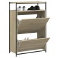 vidaXL Παπουτσοθήκη Sonoma Δρυς 75x34x112 εκ. από Επεξεργασμένο Ξύλο