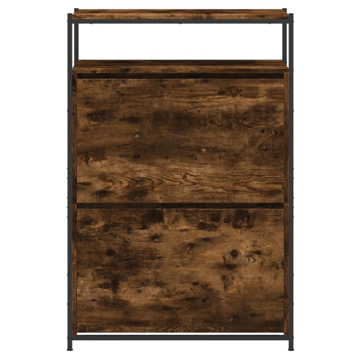 vidaXL Παπουτσοθήκη Καπνιστή Δρυς 75x34x112 εκ. από Επεξεργ. Ξύλο
