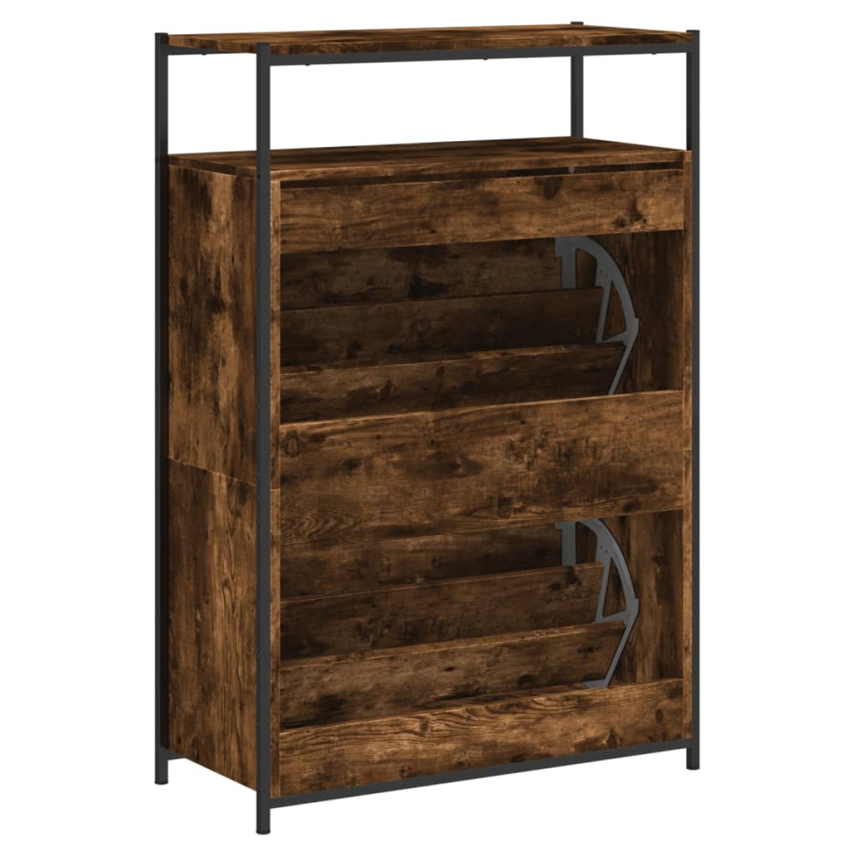 vidaXL Παπουτσοθήκη Καπνιστή Δρυς 75x34x112 εκ. από Επεξεργ. Ξύλο