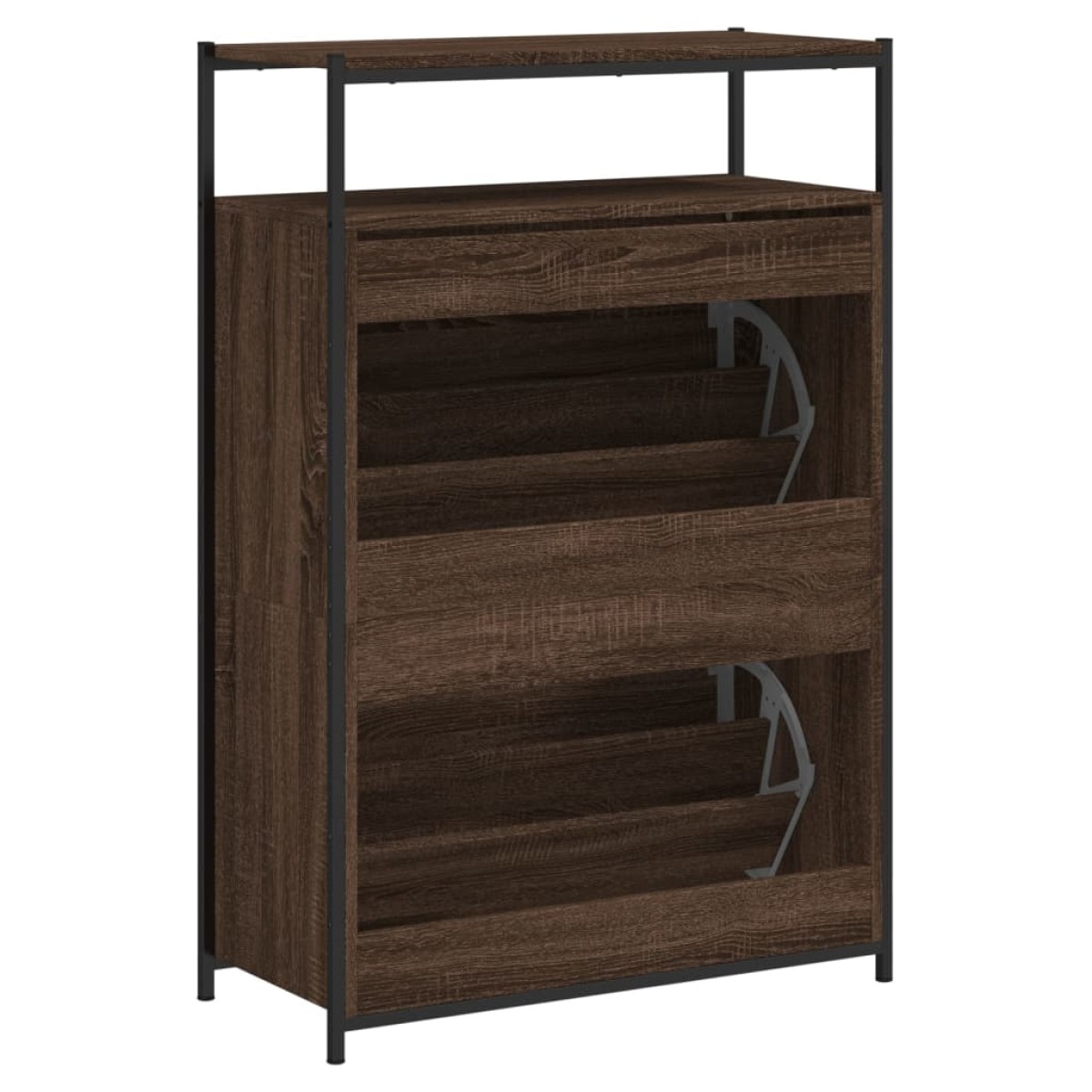 vidaXL Παπουτσοθήκη Καφέ Δρυς 75x34x112 εκ. από Επεξεργασμένο Ξύλο