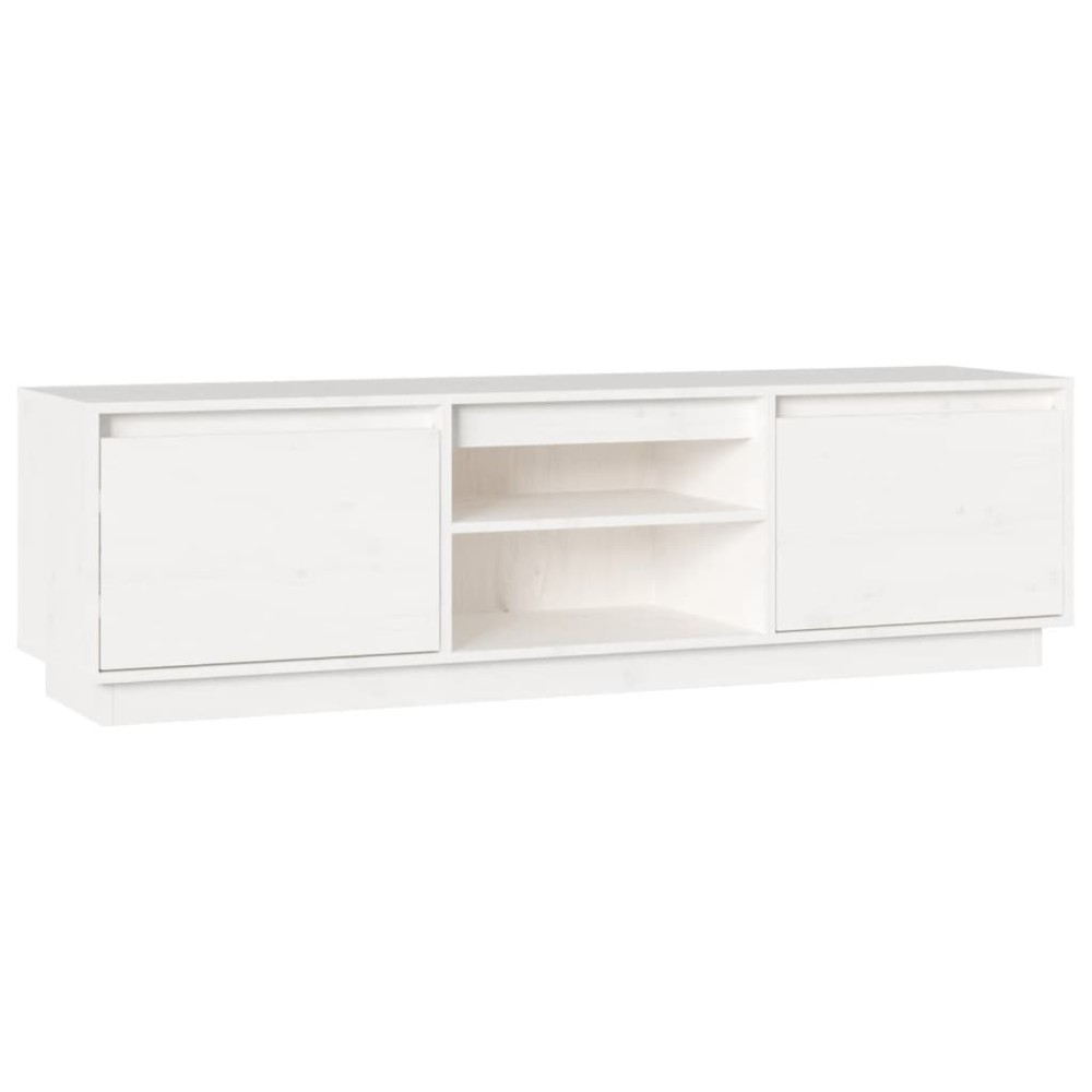 vidaXL Έπιπλο Τηλεόρασης Λευκό 140 x 35 x 40 εκ. από Μασίφ Ξύλο Πεύκου