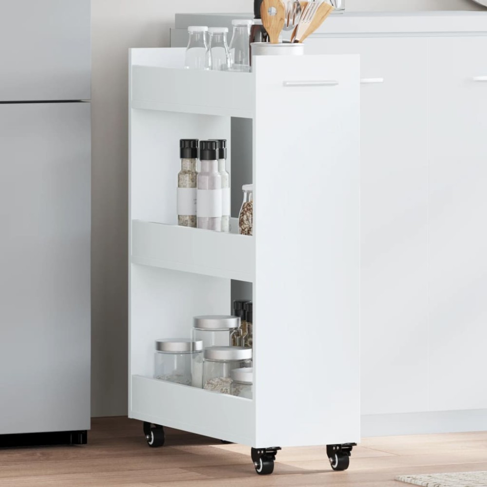 vidaXL Έπιπλο με Ρόδες Λευκό 60x22x79 εκ. από Επεξεργασμένο Ξύλο