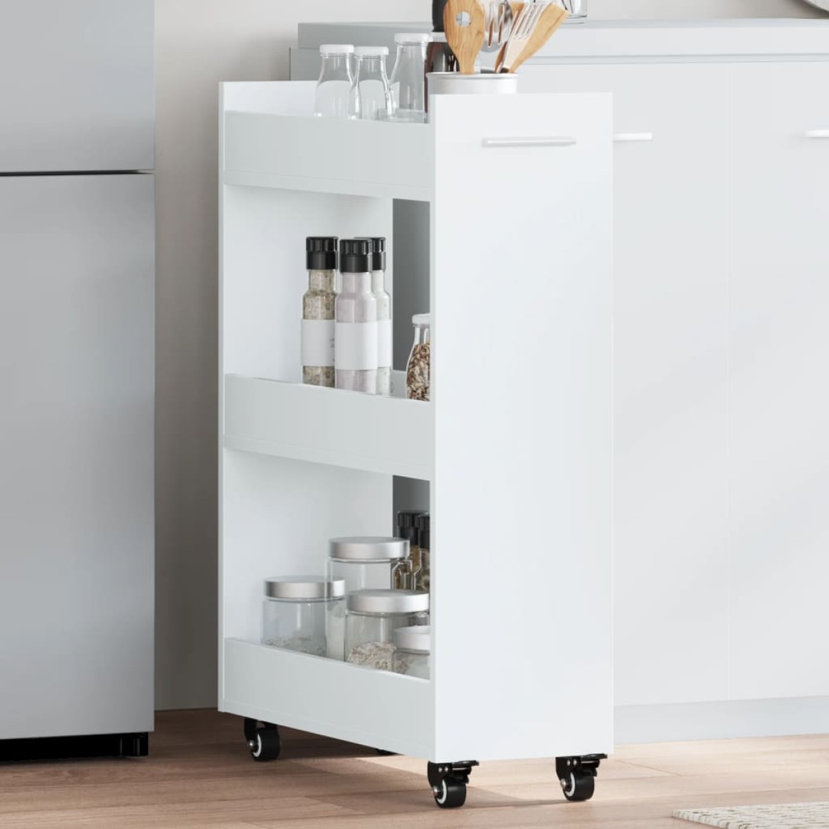 vidaXL Έπιπλο με Ρόδες Λευκό 60x22x79 εκ. από Επεξεργασμένο Ξύλο