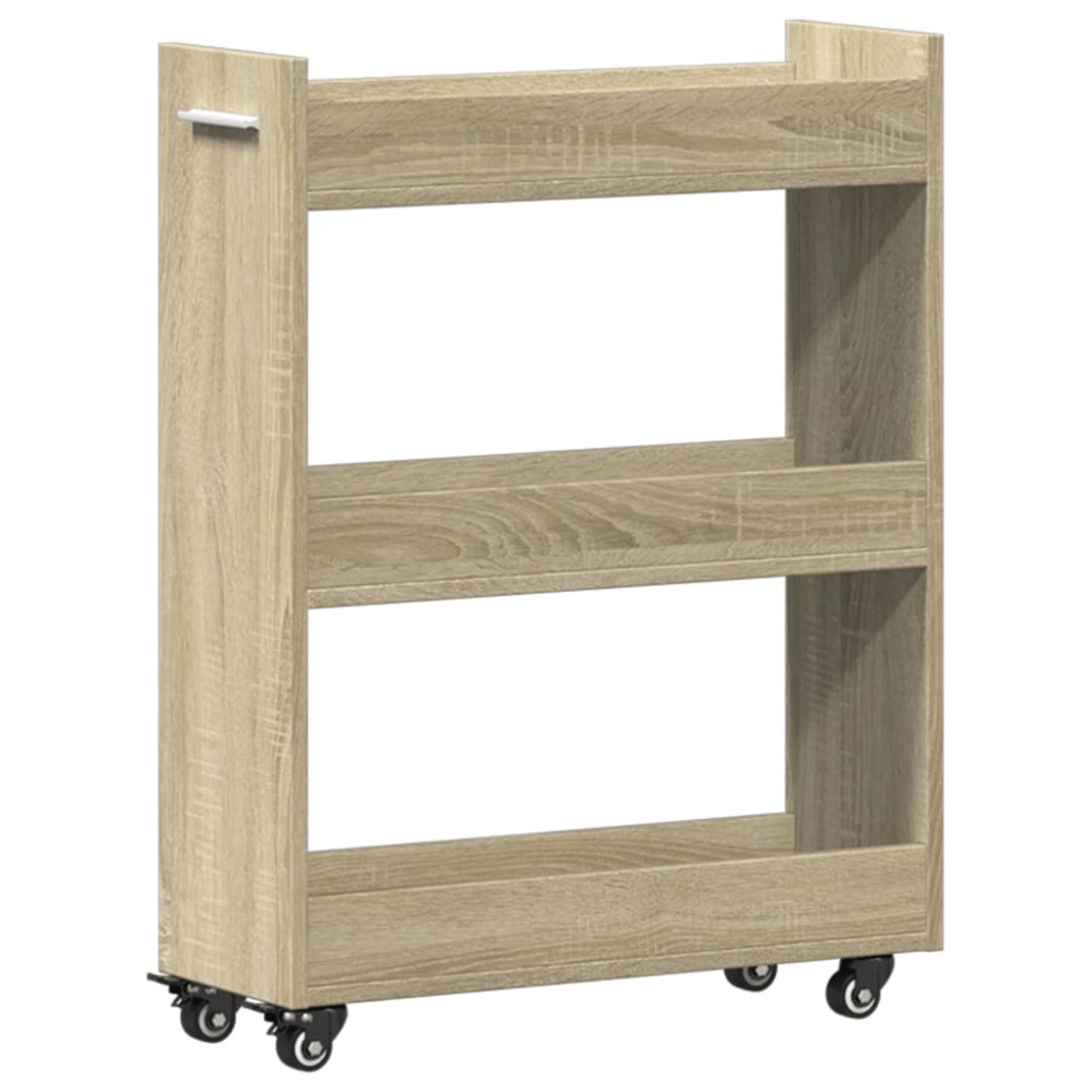 vidaXL Έπιπλο με Ρόδες Sonoma Δρυς 60x22x79 εκ. από Επεξεργασμένο Ξύλο