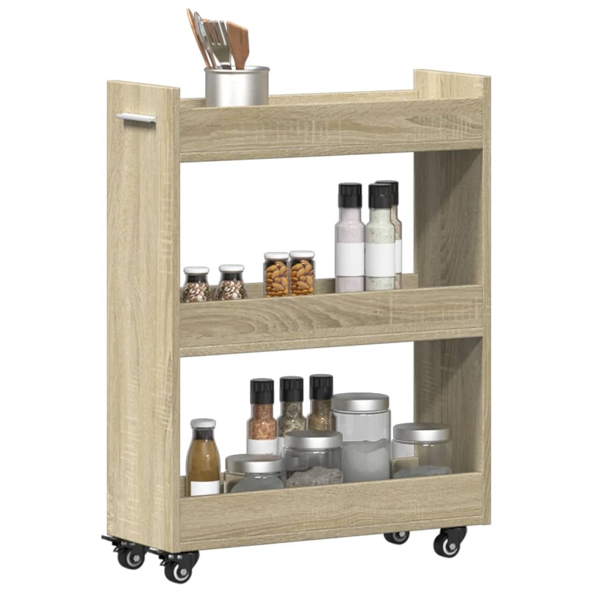 vidaXL Έπιπλο με Ρόδες Sonoma Δρυς 60x22x79 εκ. από Επεξεργασμένο Ξύλο