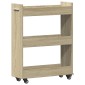 vidaXL Έπιπλο με Ρόδες Sonoma Δρυς 60x22x79 εκ. από Επεξεργασμένο Ξύλο