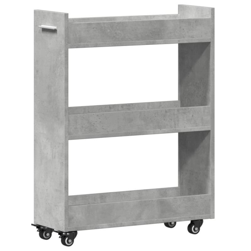 vidaXL Έπιπλο με Ρόδες Γκρι Σκυρ. 60x22x79 εκ. από Επεξεργασμένο Ξύλο