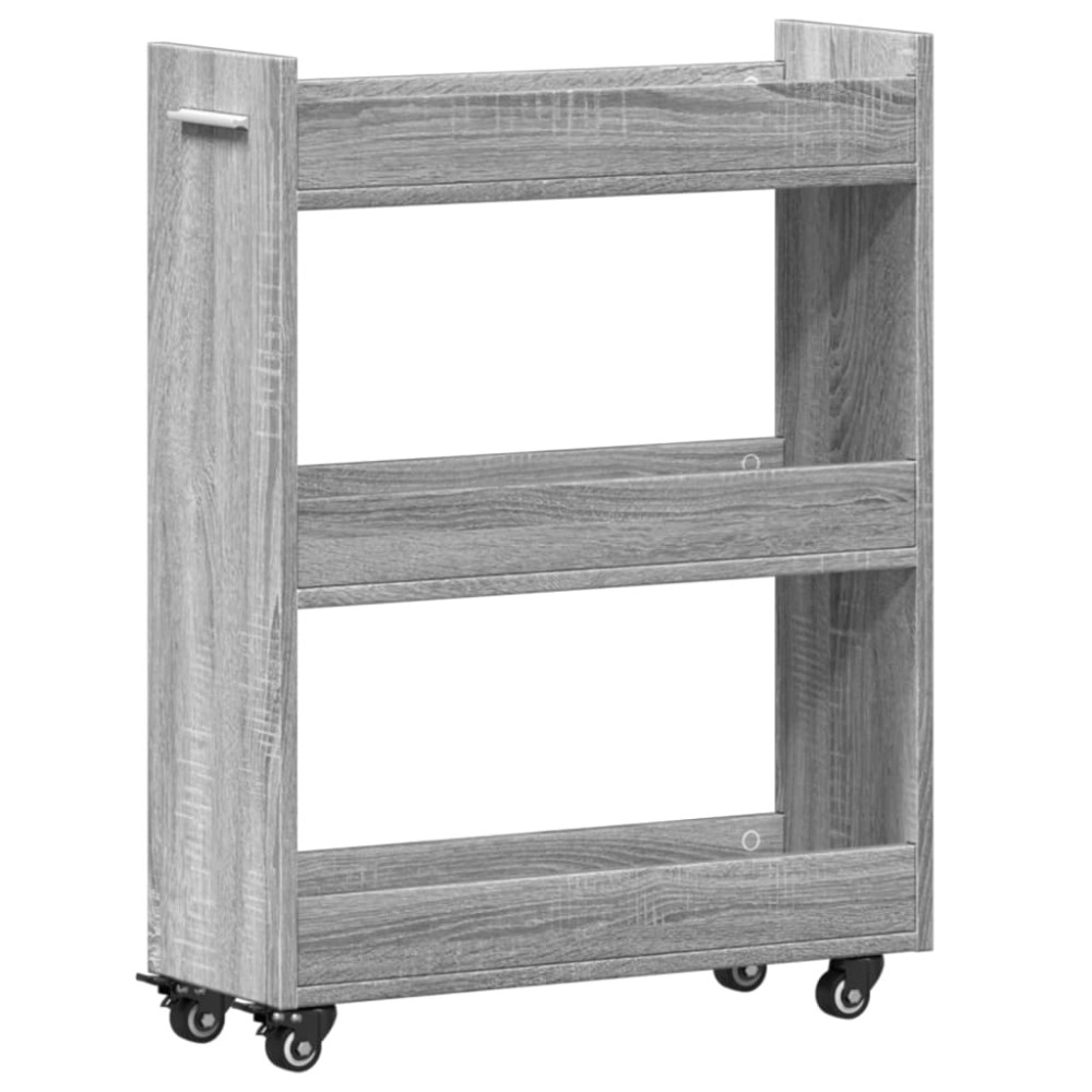 vidaXL Έπιπλο με Ρόδες Γκρι Sonoma 60x22x79 εκ. από Επεξεργασμένο Ξύλο