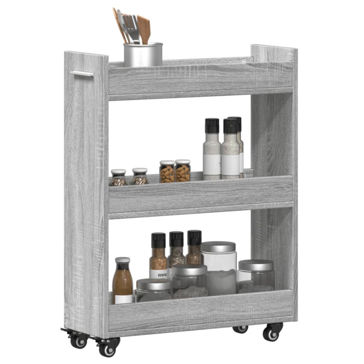 vidaXL Έπιπλο με Ρόδες Γκρι Sonoma 60x22x79 εκ. από Επεξεργασμένο Ξύλο