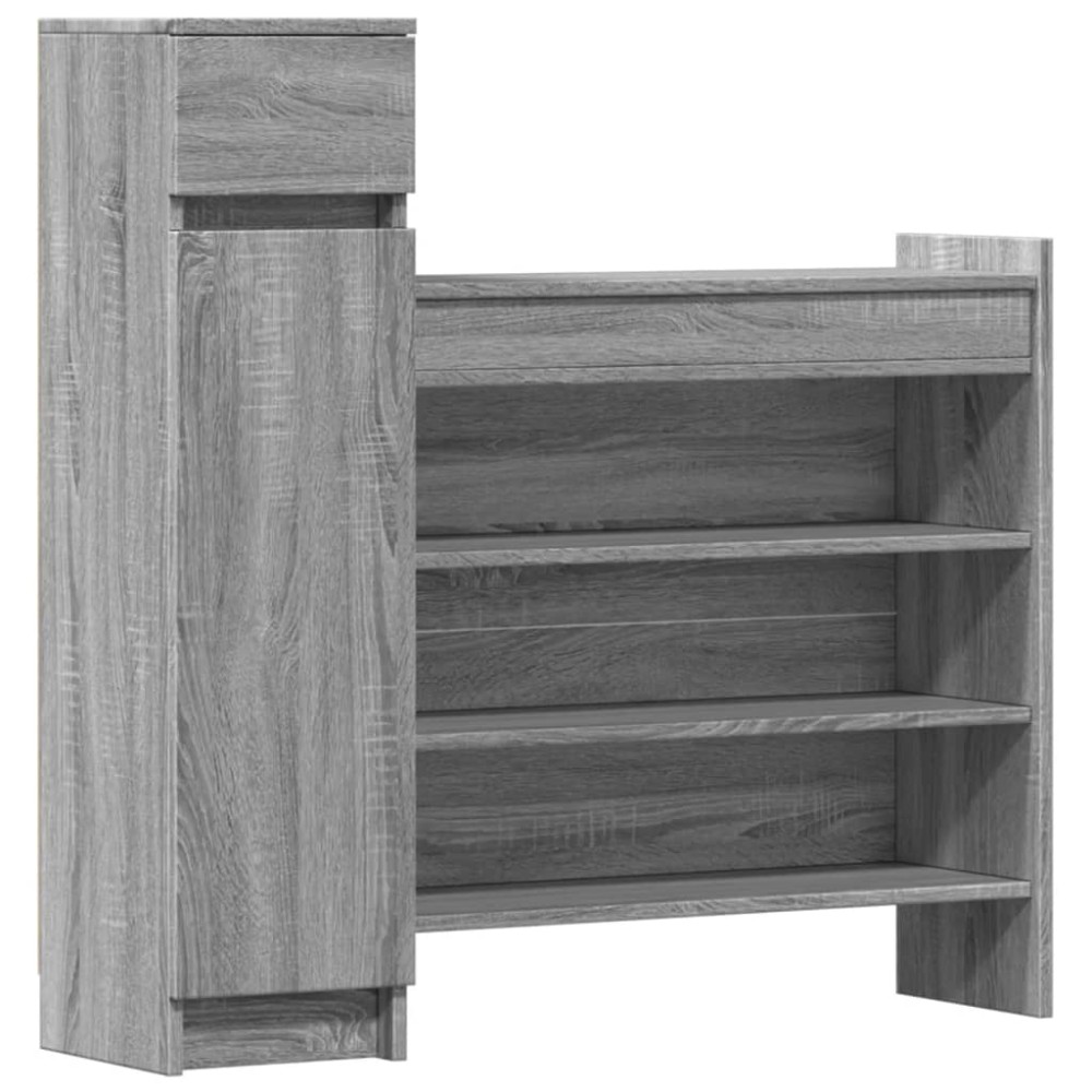 vidaXL Παπουτσοθήκη Γκρι Sonoma 100,5x28x100εκ. από Επεξεργασμένο Ξύλο