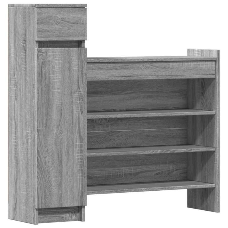 vidaXL Παπουτσοθήκη Γκρι Sonoma 100,5x28x100εκ. από Επεξεργασμένο Ξύλο