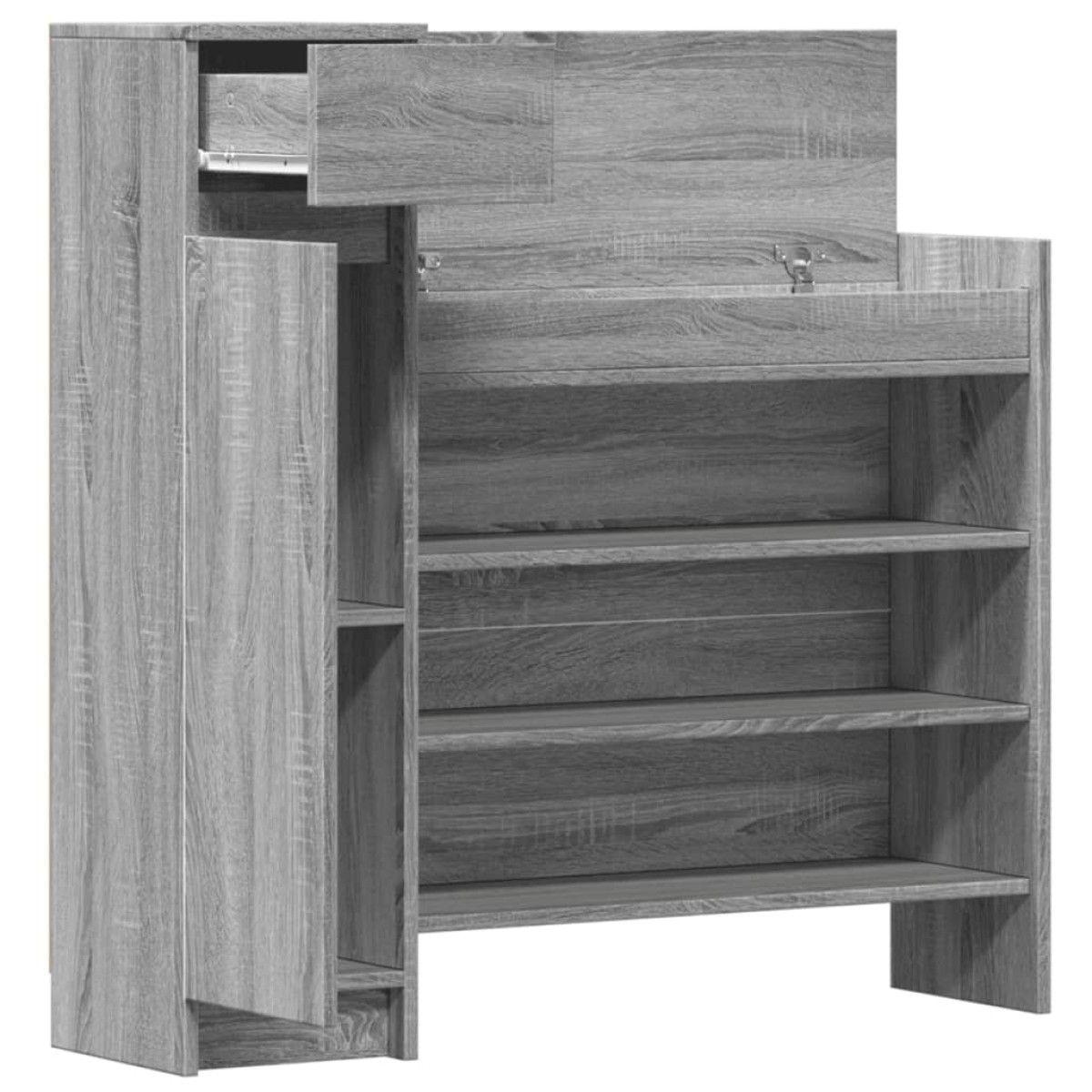 vidaXL Παπουτσοθήκη Γκρι Sonoma 100,5x28x100εκ. από Επεξεργασμένο Ξύλο