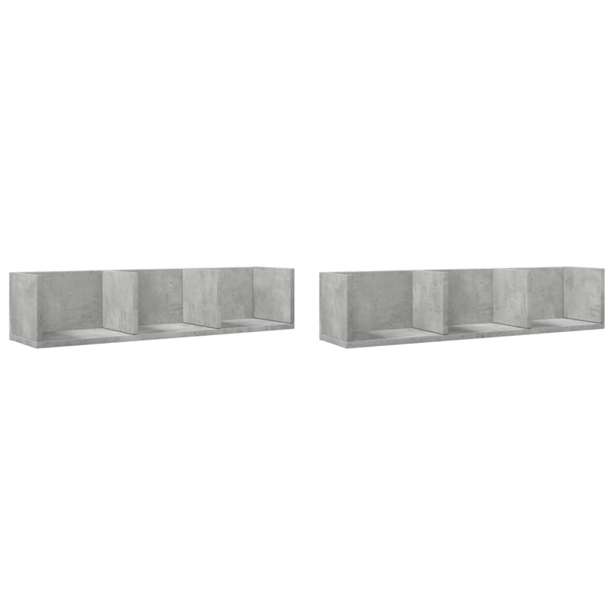vidaXL Ντουλάπια Τοίχου 2 τεμ. Γκρι Σκυρ. 75x18x16,5 εκ. Επεξ. Ξύλο