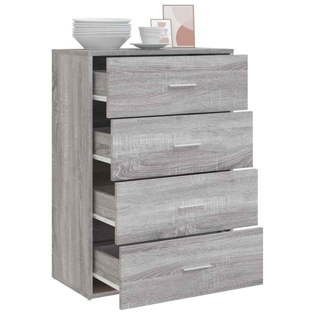 vidaXL Μπουφές Γκρι Sonoma 60x31x84 εκ. από Επεξεργασμένο Ξύλο