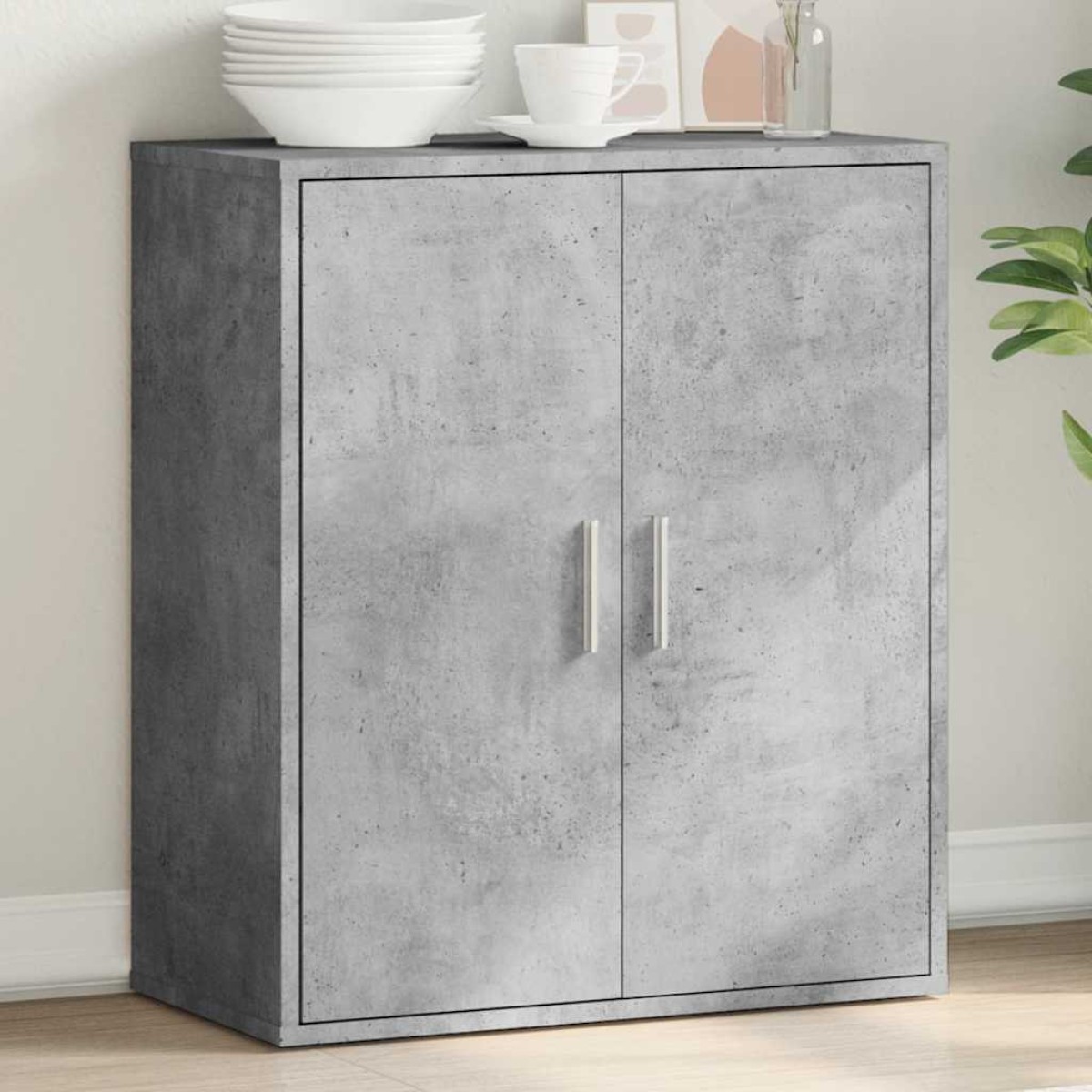 vidaXL Ντουλάπι Γκρι Σκυροδέματος 79x38x80 εκ. Επεξεργασμένο Ξύλο