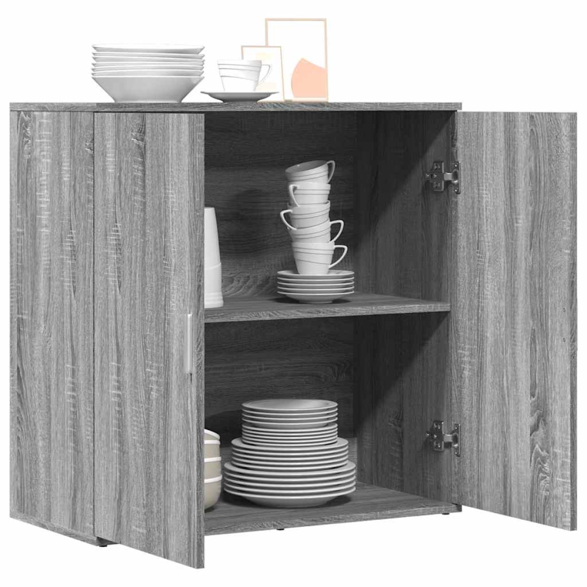 vidaXL Μπουφές Γκρι Sonoma 79x38x80 εκ. από Επεξεργασμένο Ξύλο