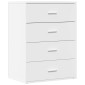 vidaXL Βοηθητικό Ντουλάπι Λευκή 60 x 39 x 80 εκ. Επεξεργασμένο Ξύλο
