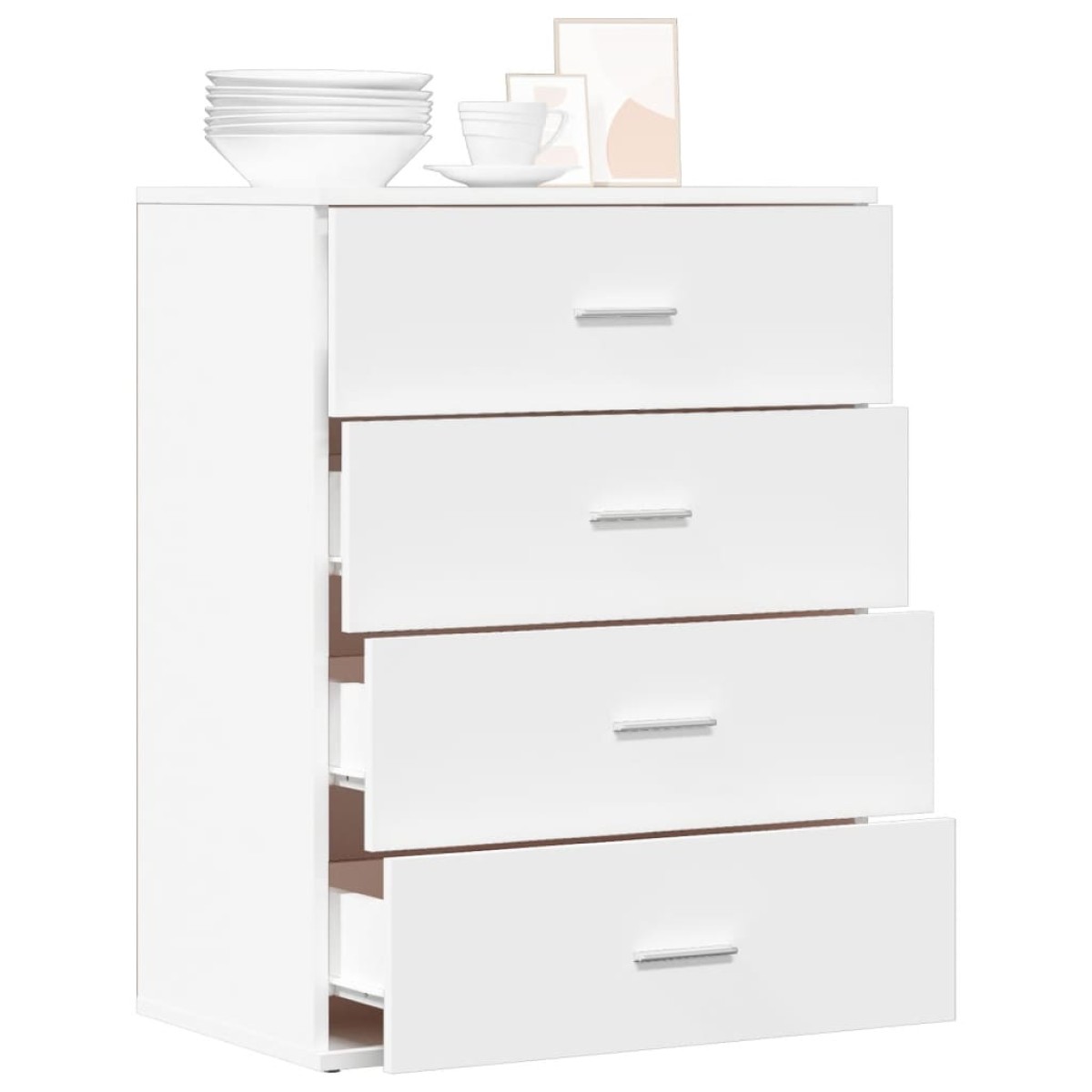 vidaXL Βοηθητικό Ντουλάπι Λευκή 60 x 39 x 80 εκ. Επεξεργασμένο Ξύλο