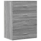 vidaXL Μπουφές Γκρι Sonoma 60x39x80 εκ. από Επεξεργασμένο Ξύλο