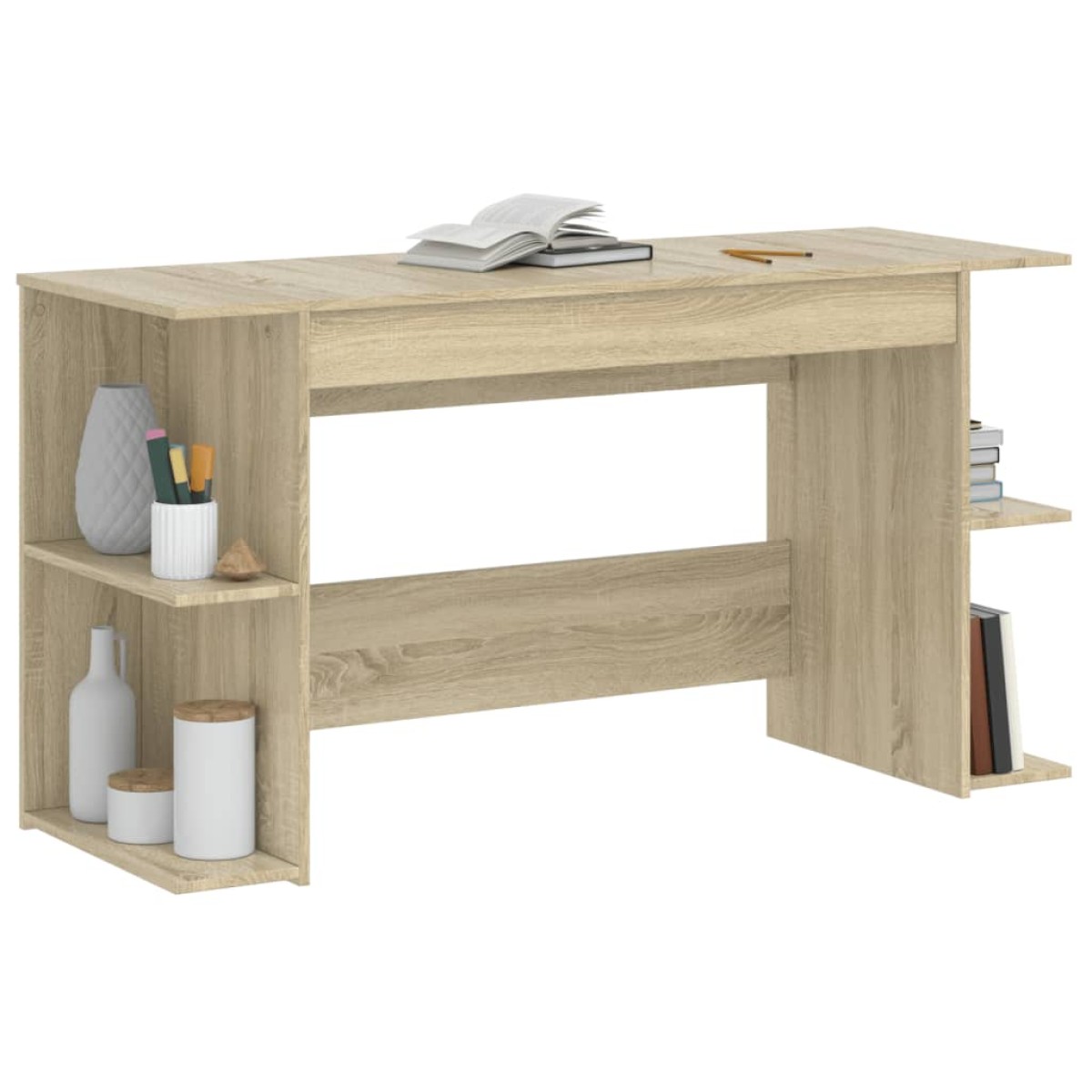 vidaXL Γραφείο Sonoma Δρυς 140 x 50 x 75 εκ. από Επεξεργασμένο Ξύλο
