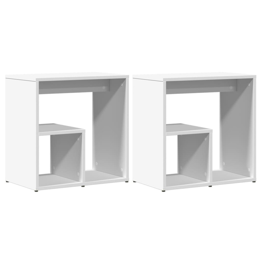vidaXL Τραπέζια Βοηθητικά 2 τεμ. Λευκά 50x30x50 εκ. Επεξεργασμένο Ξύλο