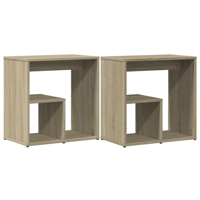 vidaXL Τραπέζια Βοηθητικά 2 τεμ Sonoma Δρυς 50x30x50 εκ. Επεξ. Ξύλο