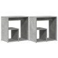 vidaXL Βοηθητικά Τραπέζια 2 τεμ Γκρι Σκυροδ. 50x30x50 εκ. Επεξ. Ξύλο