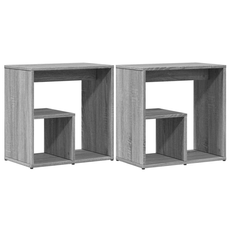 vidaXL Βοηθητικά Τραπέζια 2 τεμ Γκρι Sonoma 50x30x50 εκ. Επεξ. Ξύλο