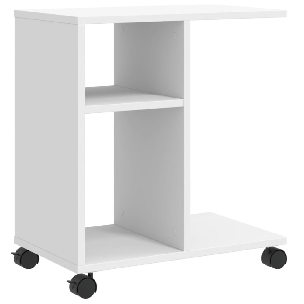 vidaXL Βοηθητικό Τραπέζι με Ρόδες Λευκό 50x30x55 εκ. Επεξεργ. Ξύλο